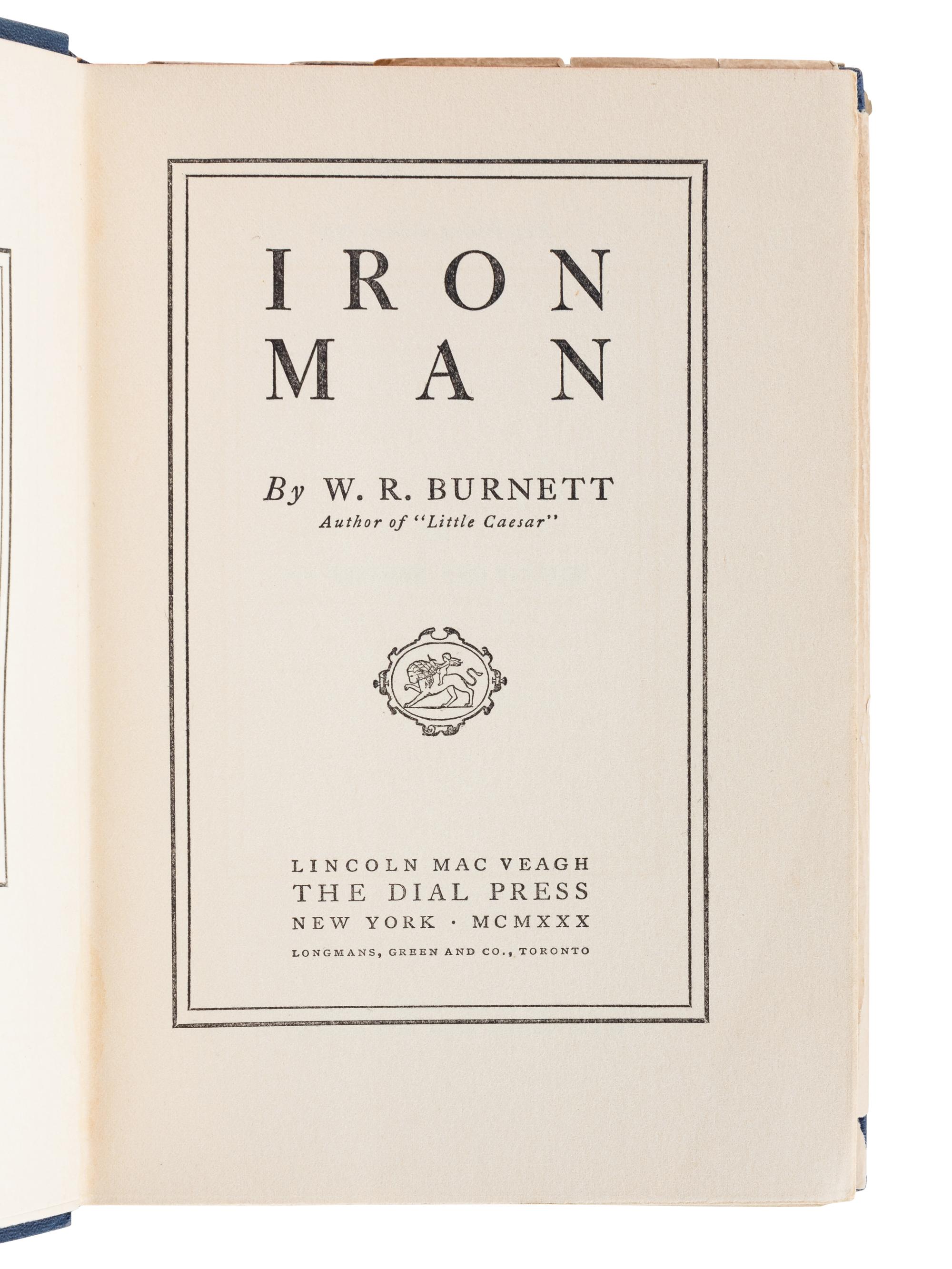 BURNETT, W. R. (1899-1982). The Quick Brown Fox . New York: Alfred A. Knopf, 1942. 8vo. Original cloth; publisher’s dust jacket. FIRST EDITION, BIBLIOGRAPHER ADRIAN GOLDSTONE’S COPY with his bookplate. A FINE ASSOCIATION.