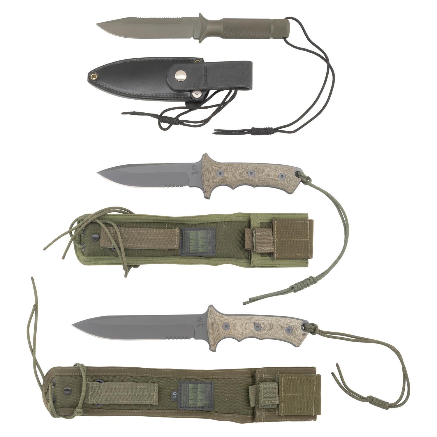 Lot of Three Chris Reeve Knives Including: 7" Green Beret, 5" Green Beret, 5.5" Aviator