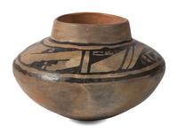 Ancestral Pueblo, Jeddito Black-on-Yellow Pottery Olla