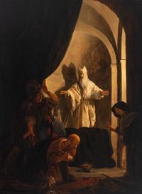 School of Rembrandt van Rijn (Dutch, 1606-1669) — The Ghost of Samuel Appearing to King Saul, c. 1650