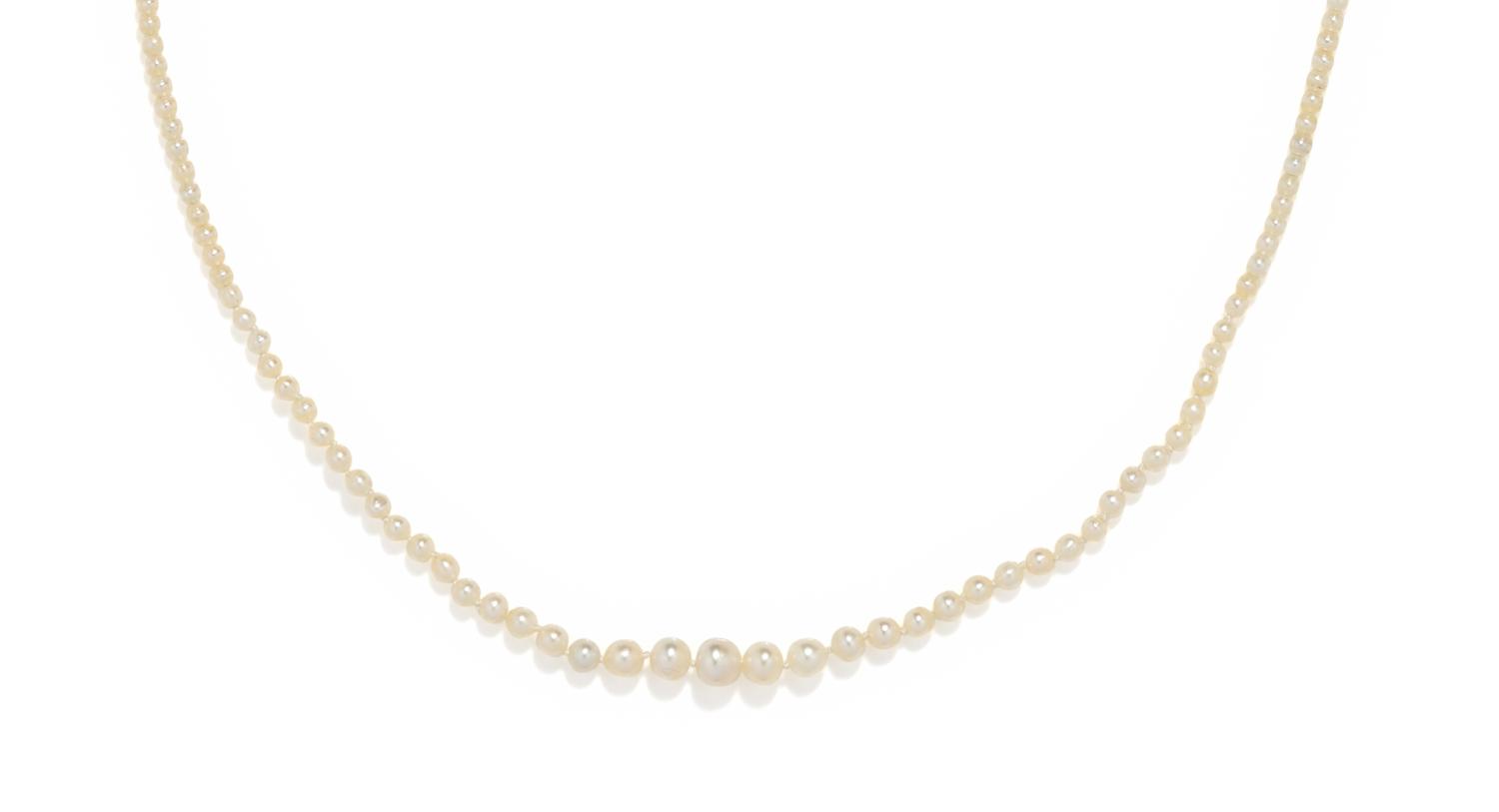 ANTIQUE, NATURAL PEARL NECKLACE