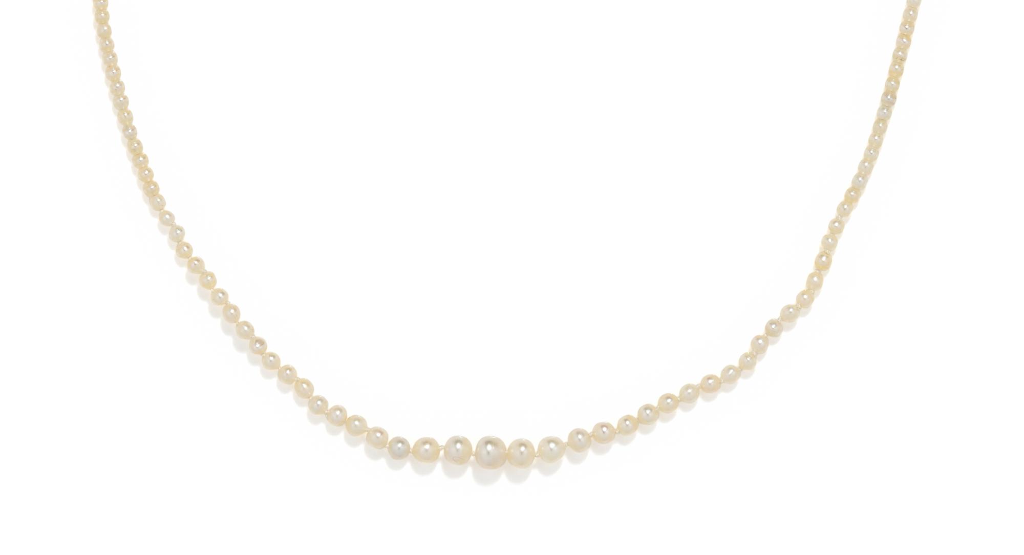 ANTIQUE, NATURAL PEARL NECKLACE