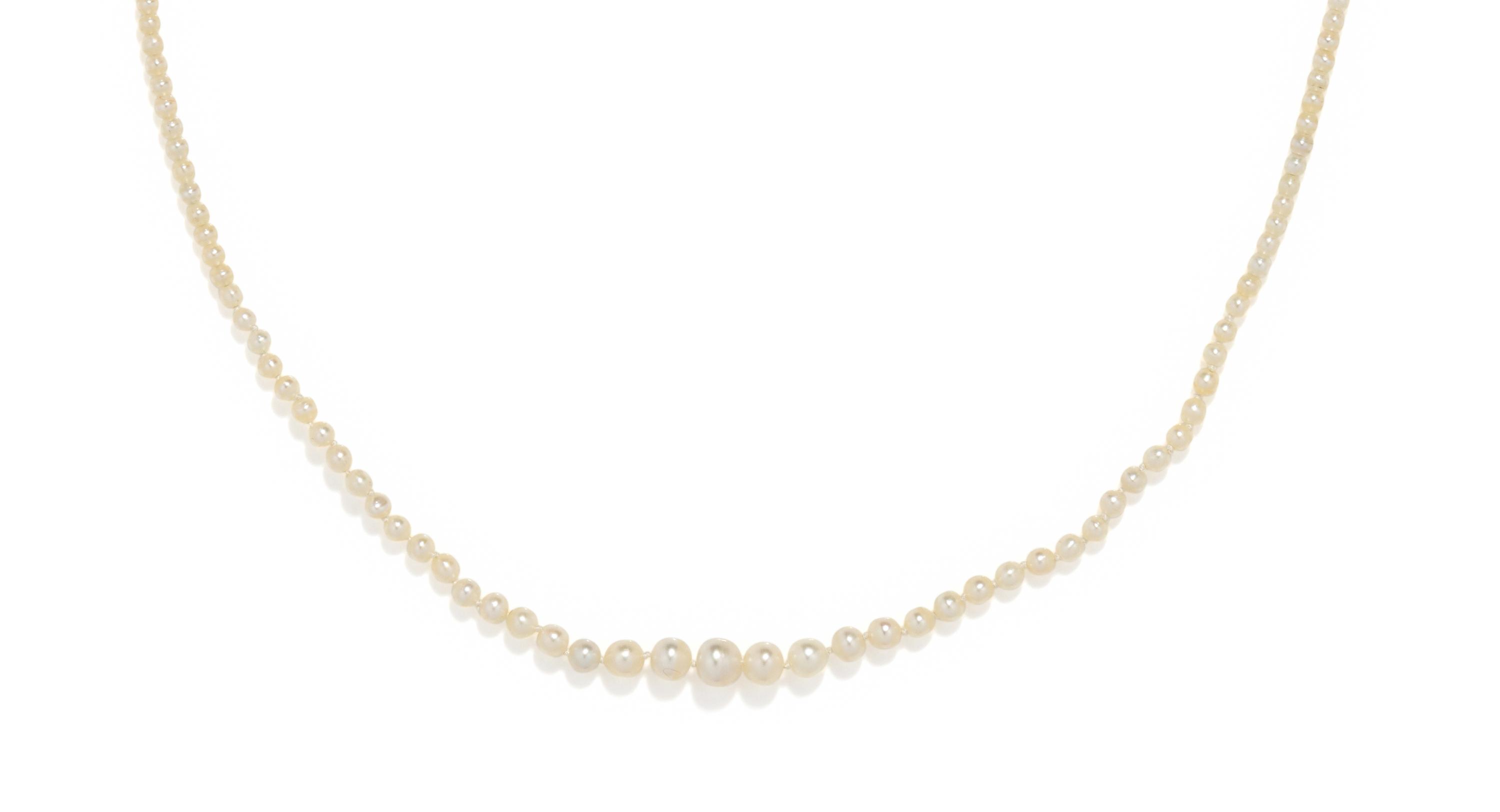 ANTIQUE, NATURAL PEARL NECKLACE