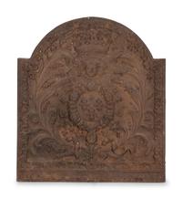 A Cast Iron Fireplace Back