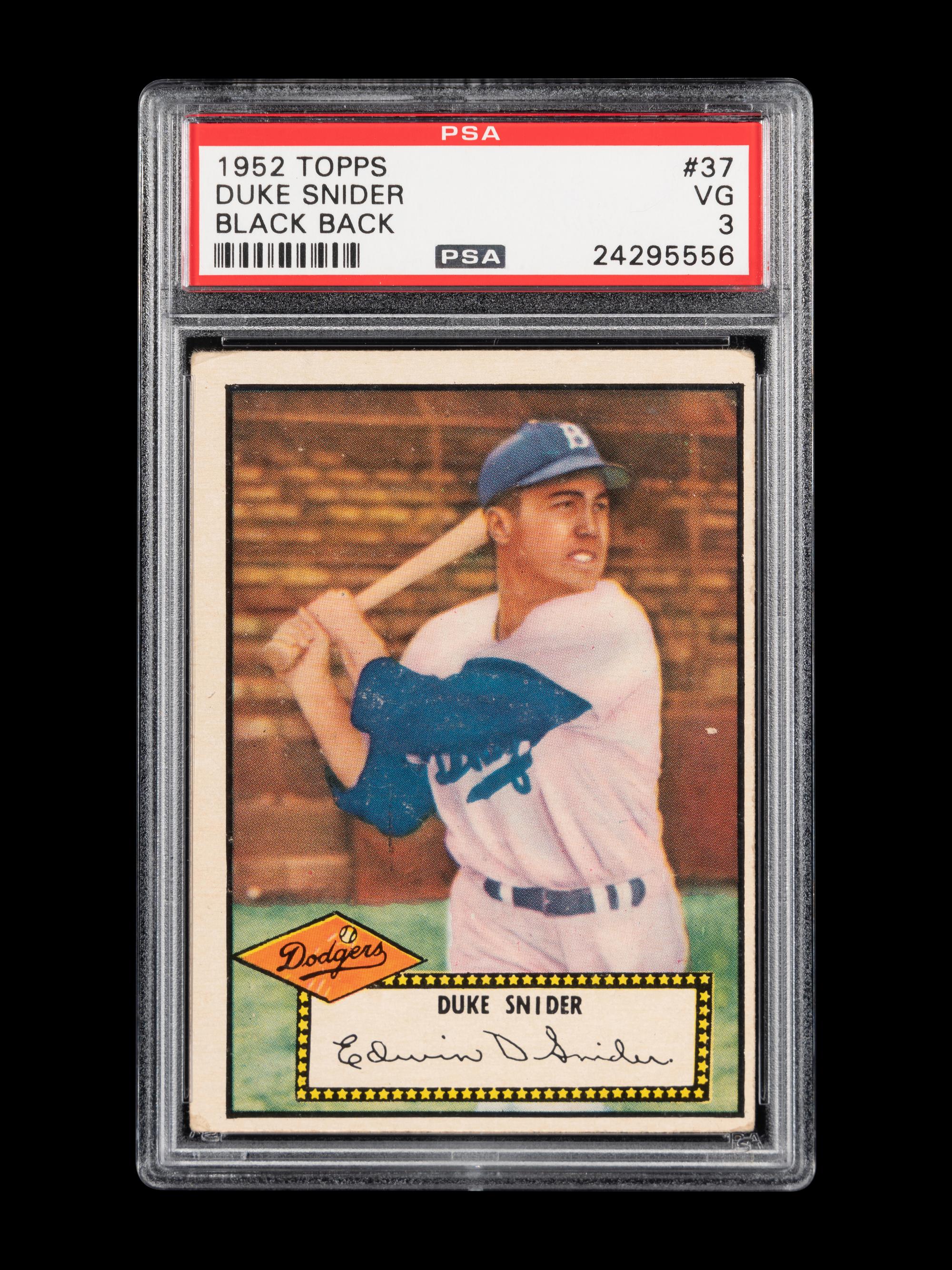 A 1952 Topps Duke Snider Black Back Baseball Card No. 37 (PSA 3 VG)