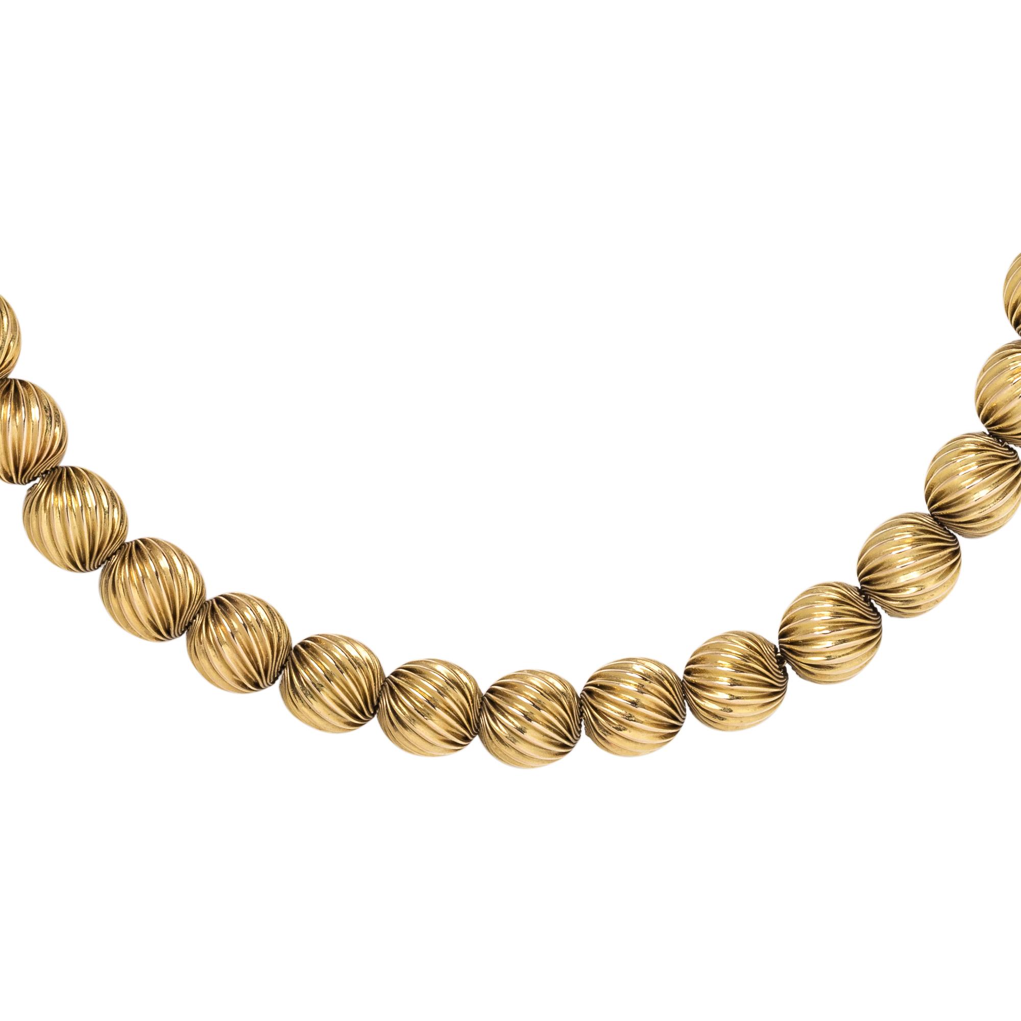 YELLOW GOLD BEAD NECKLACE