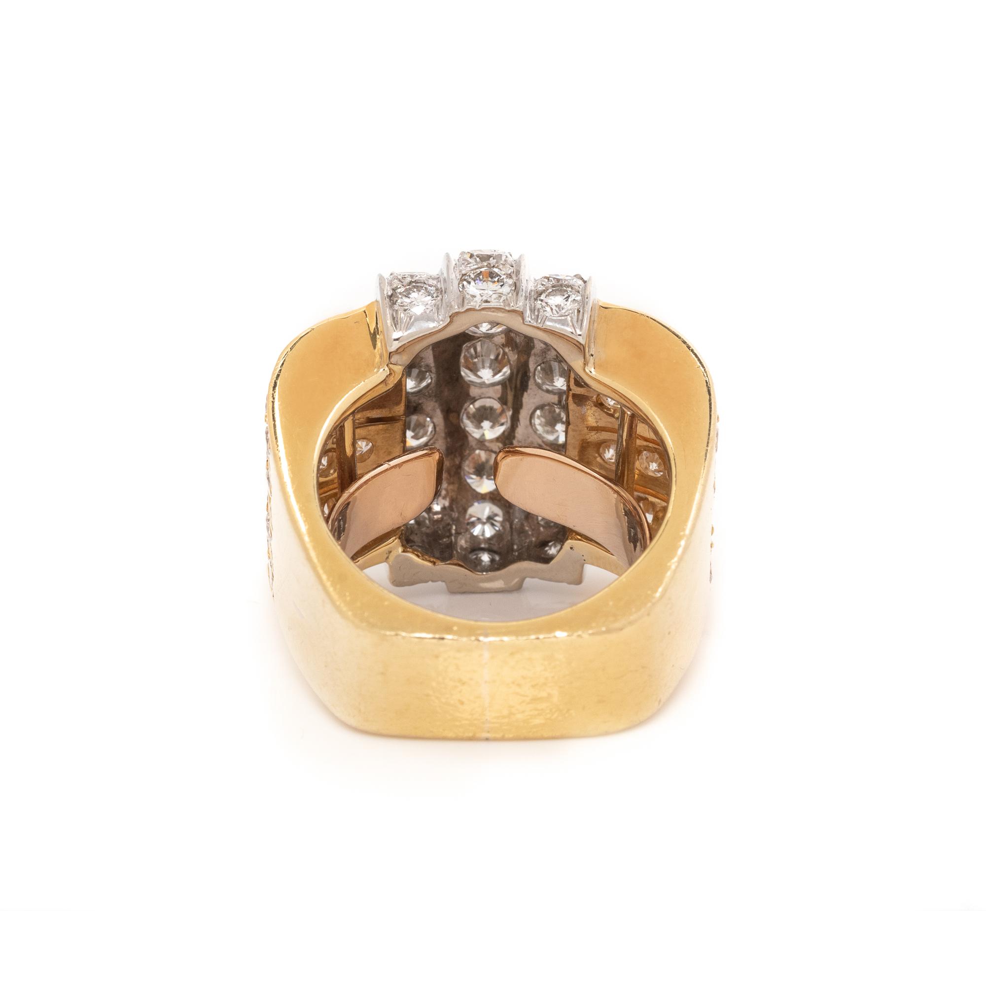 BICOLOR GOLD AND DIAMOND RING