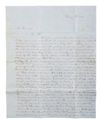 [ENSLAVEMENT & ABOLITION]. Letter from a Virginia enslaver describing the management of a plantation and its enslaved labor. N.p. [Virginia], 15 February 1852.