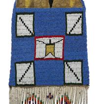 Sioux Figural Beaded Hide Tobacco Bag