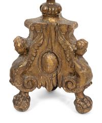 A Pair of Pricket Style Giltwood Table Lamps
