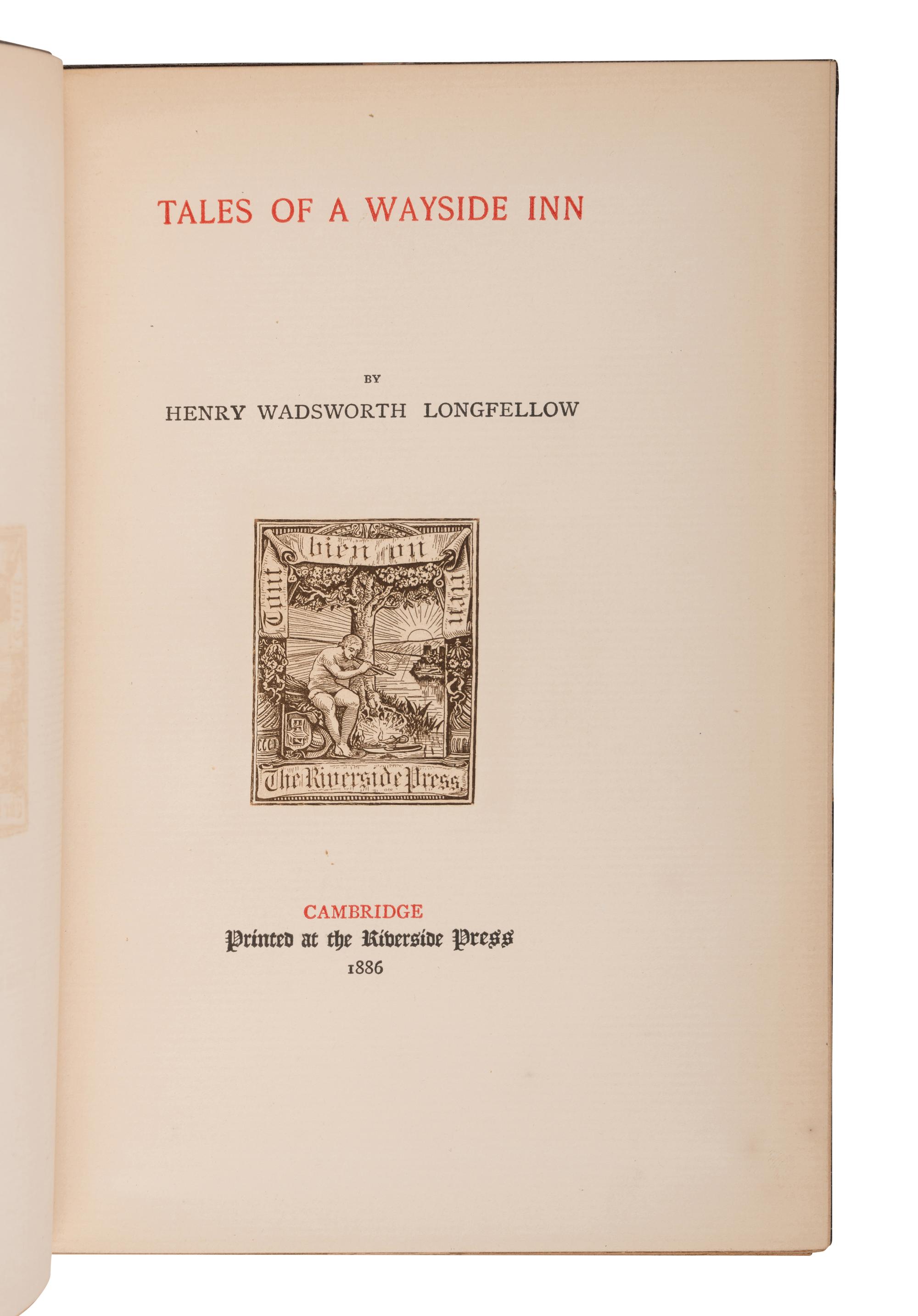 [BINDINGS.] LONGFELLOW, Henry Wadsworth (1807-1882). The Writings. Cambridge: The Riverside Press, 1886.