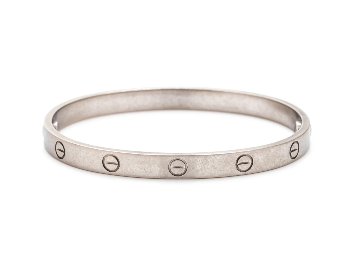 CARTIER, WHITE GOLD 'LOVE' BRACELET