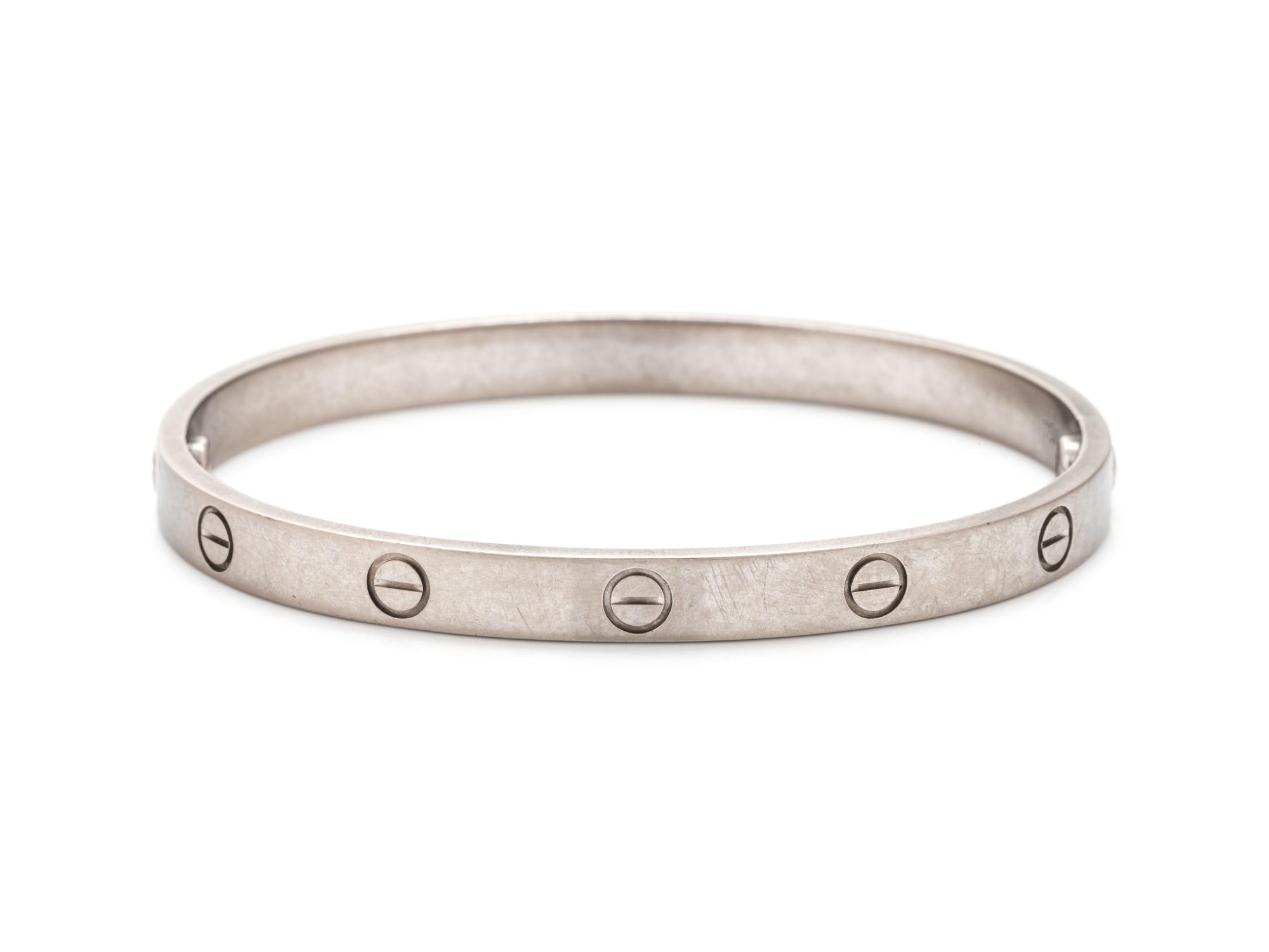 CARTIER, WHITE GOLD 'LOVE' BRACELET