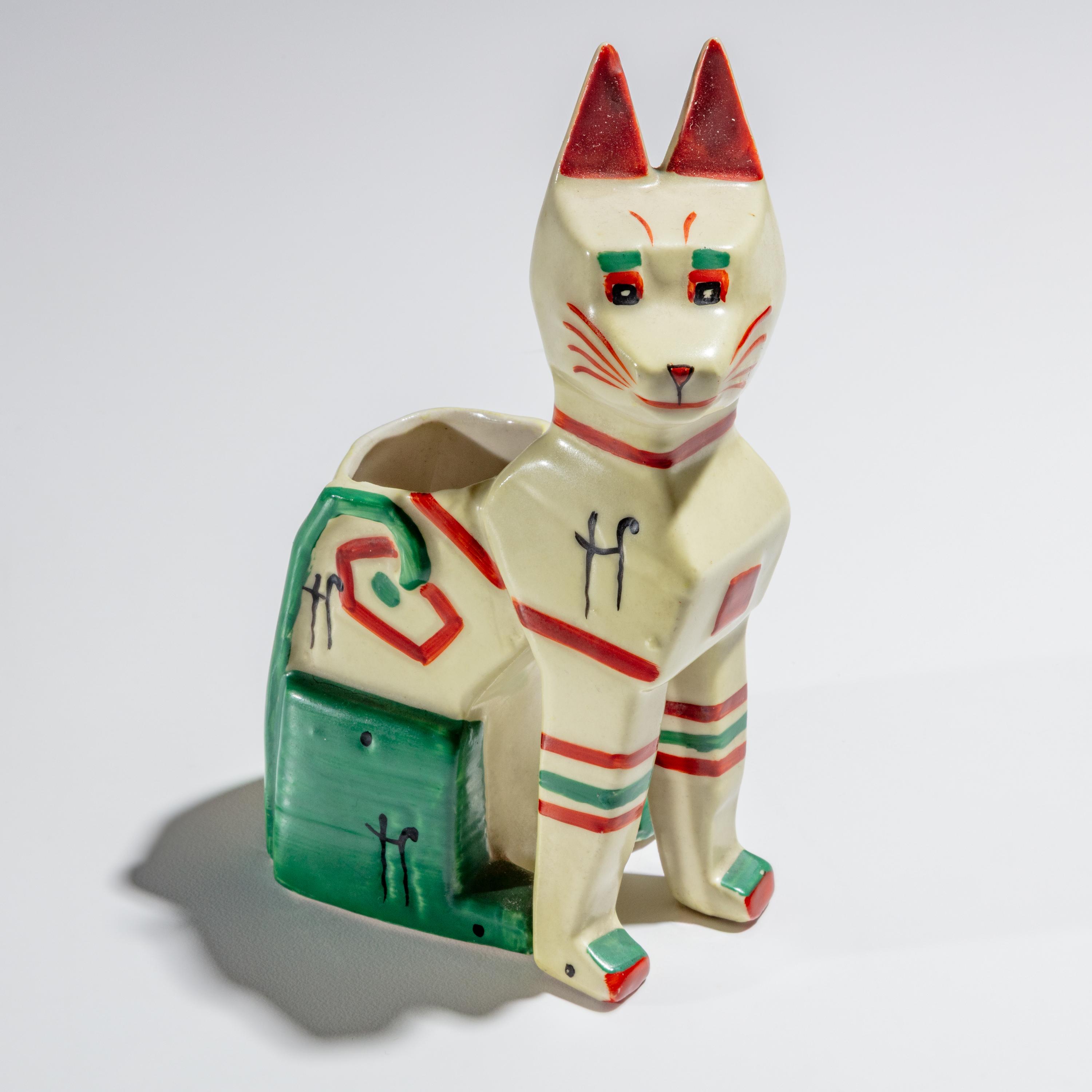 Louis Wain (English, 1860–1939) — Lucky Egyptian Cat Vase , designed 1915, c. 1930