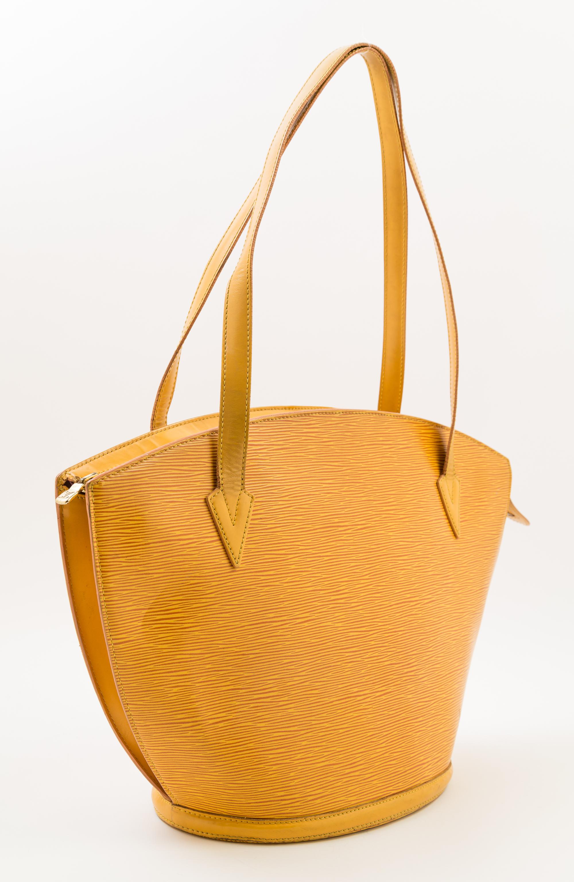 A Louis Vuitton Yellow Epi Saint Jacques Shoulder Bag, 17" x 11" x 3"; Strap drop: 10".