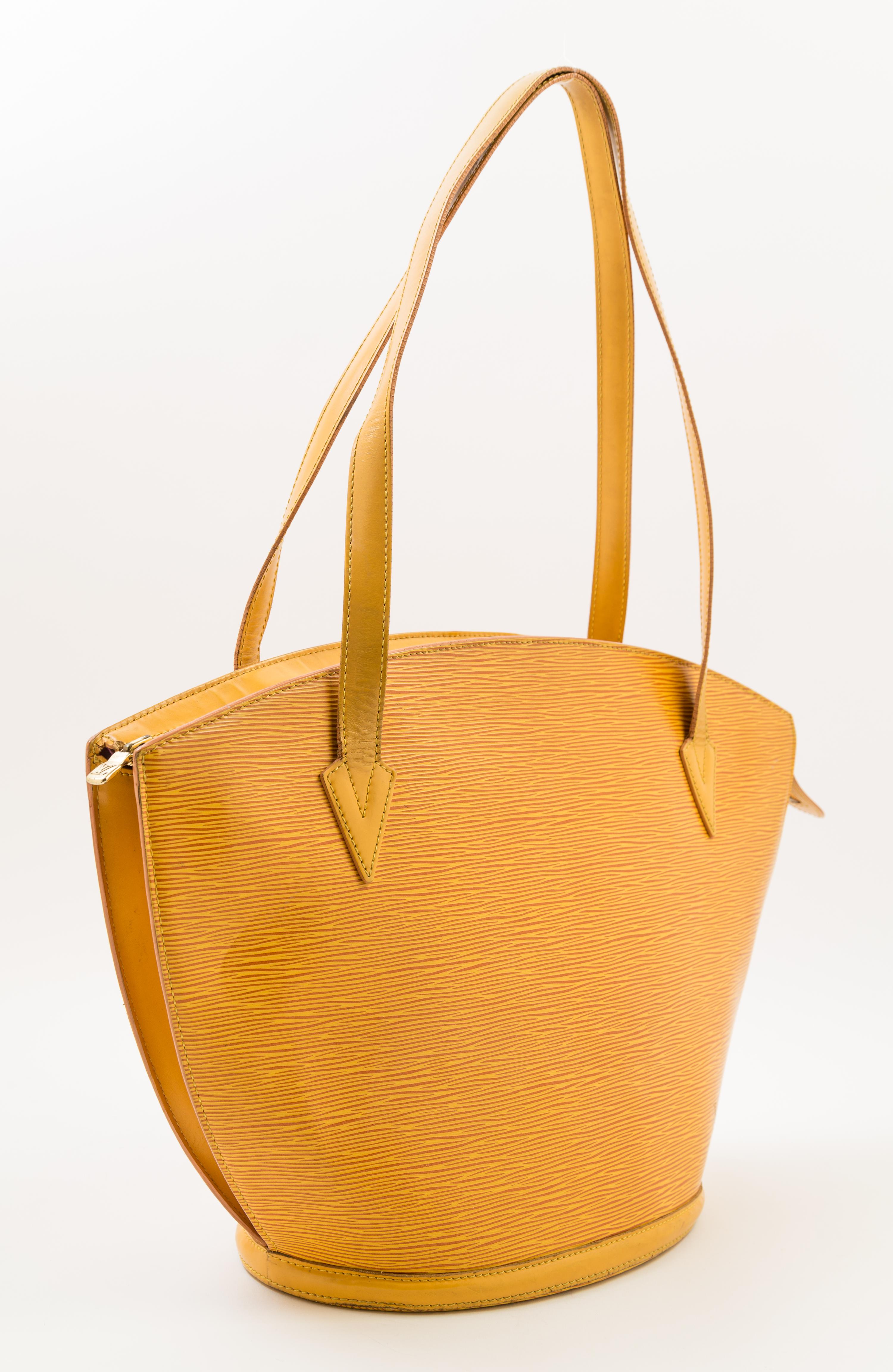 A Louis Vuitton Yellow Epi Saint Jacques Shoulder Bag, 17" x 11" x 3"; Strap drop: 10".