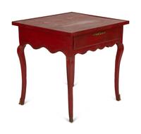A Louis XV Provincial Style Red Painted Side Table