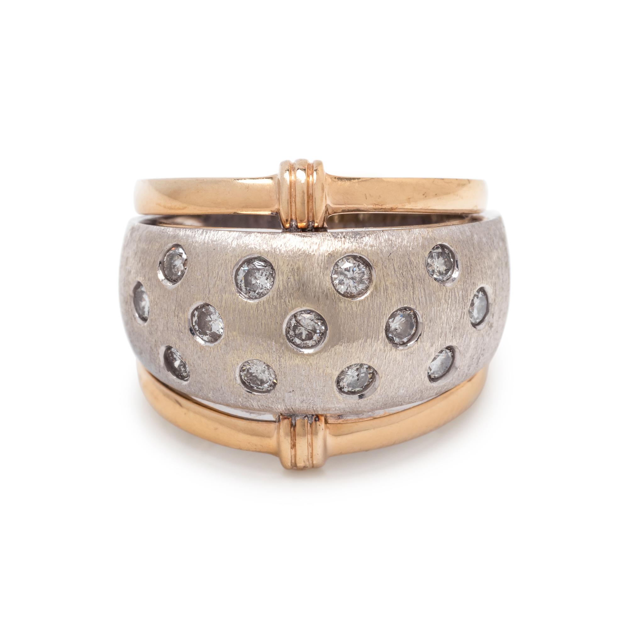 BICOLOR GOLD AND DIAMOND RING