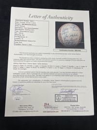 A 1960 Milwaukee Braves Team Signed Autograph Baseball Featuring Hank Aaron (JSA Letter of Authenticity),