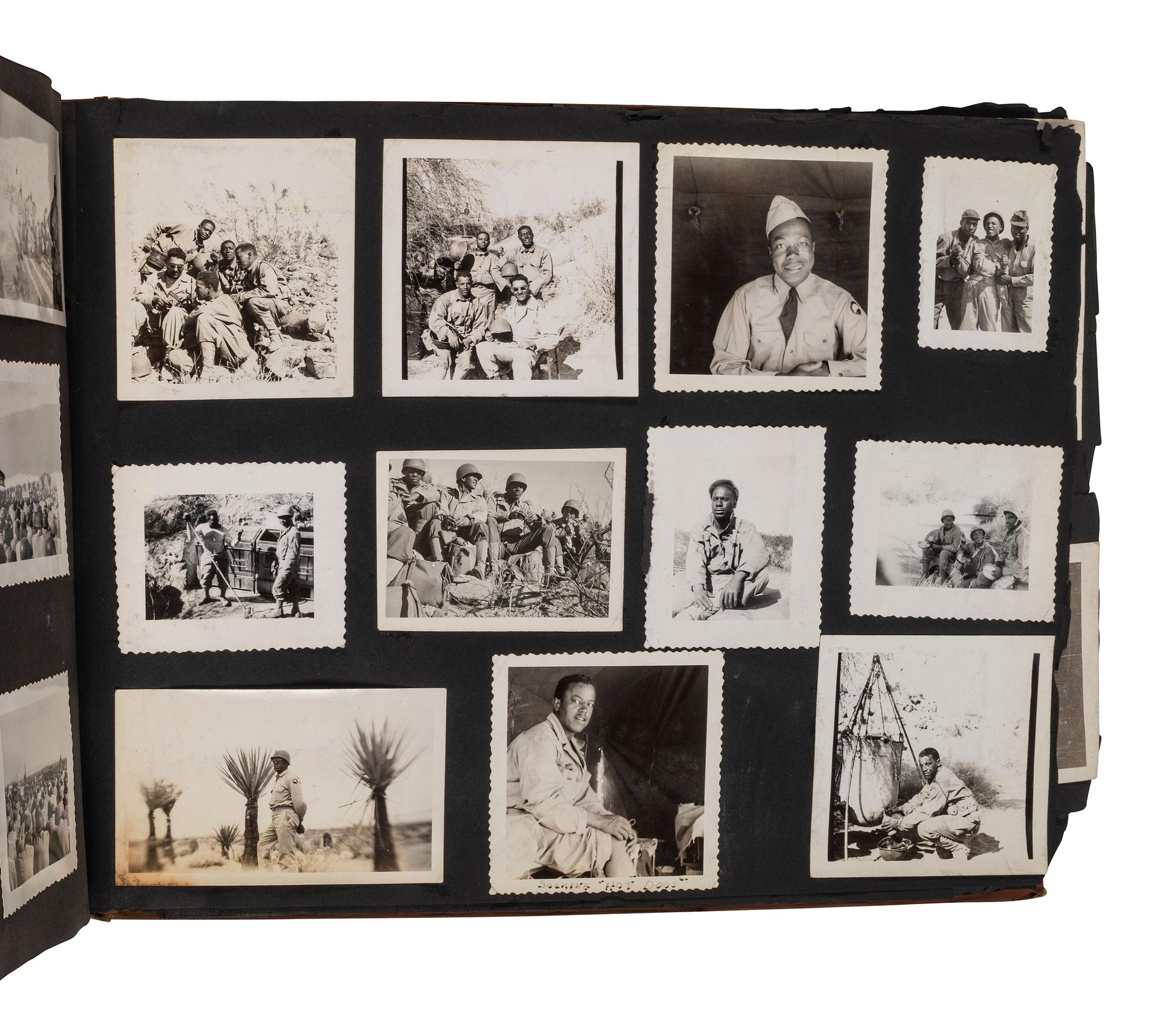 [AFRICAN AMERICANA]. Photographic archive related to Sgt. Robert L. Blackburn, 93rd Signal Company, 93rd Infantry Division, of Cleveland, Ohio.