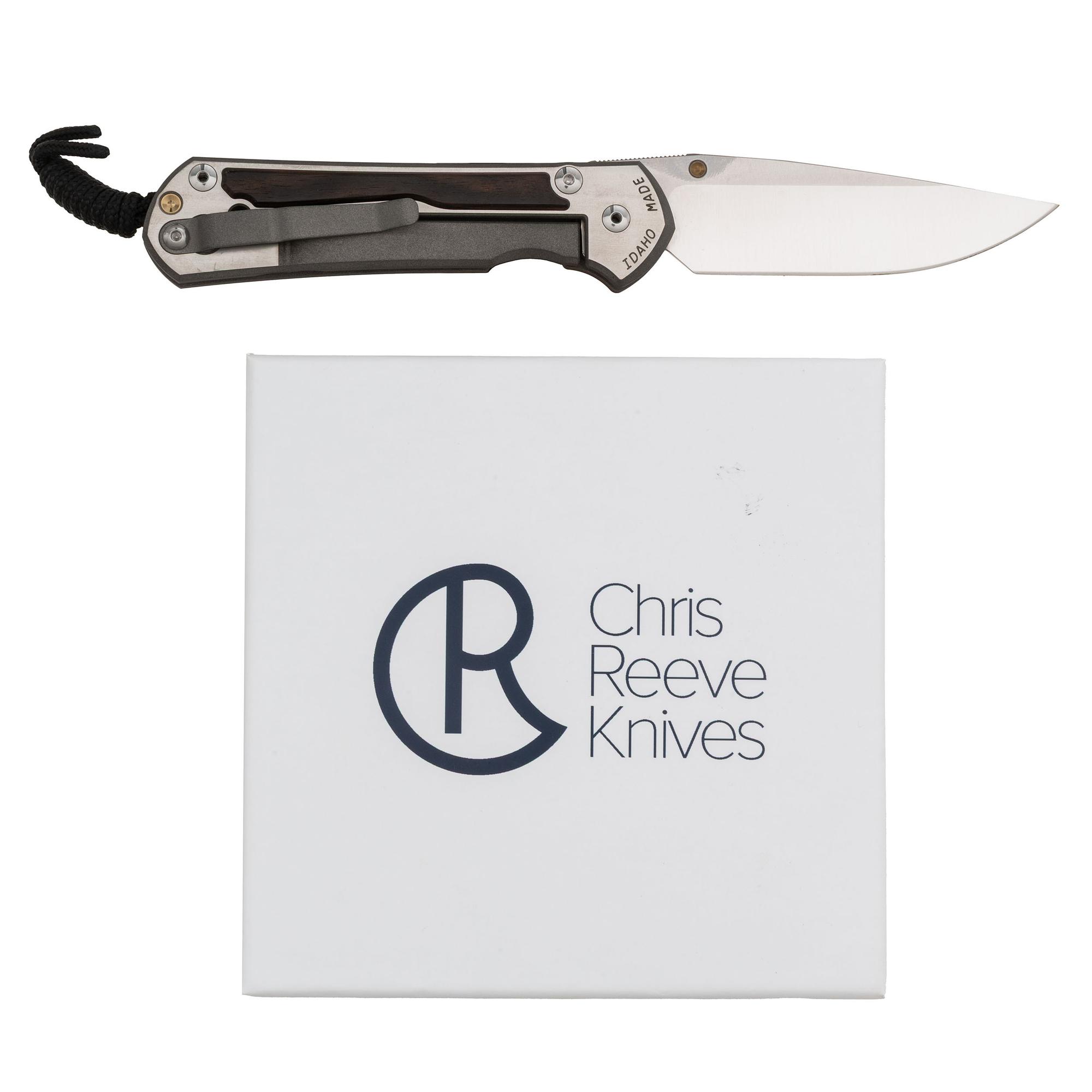 Chris Reeve Knives Large Sebenza 31 Inlay with Madagascar Ebony Grips and Box