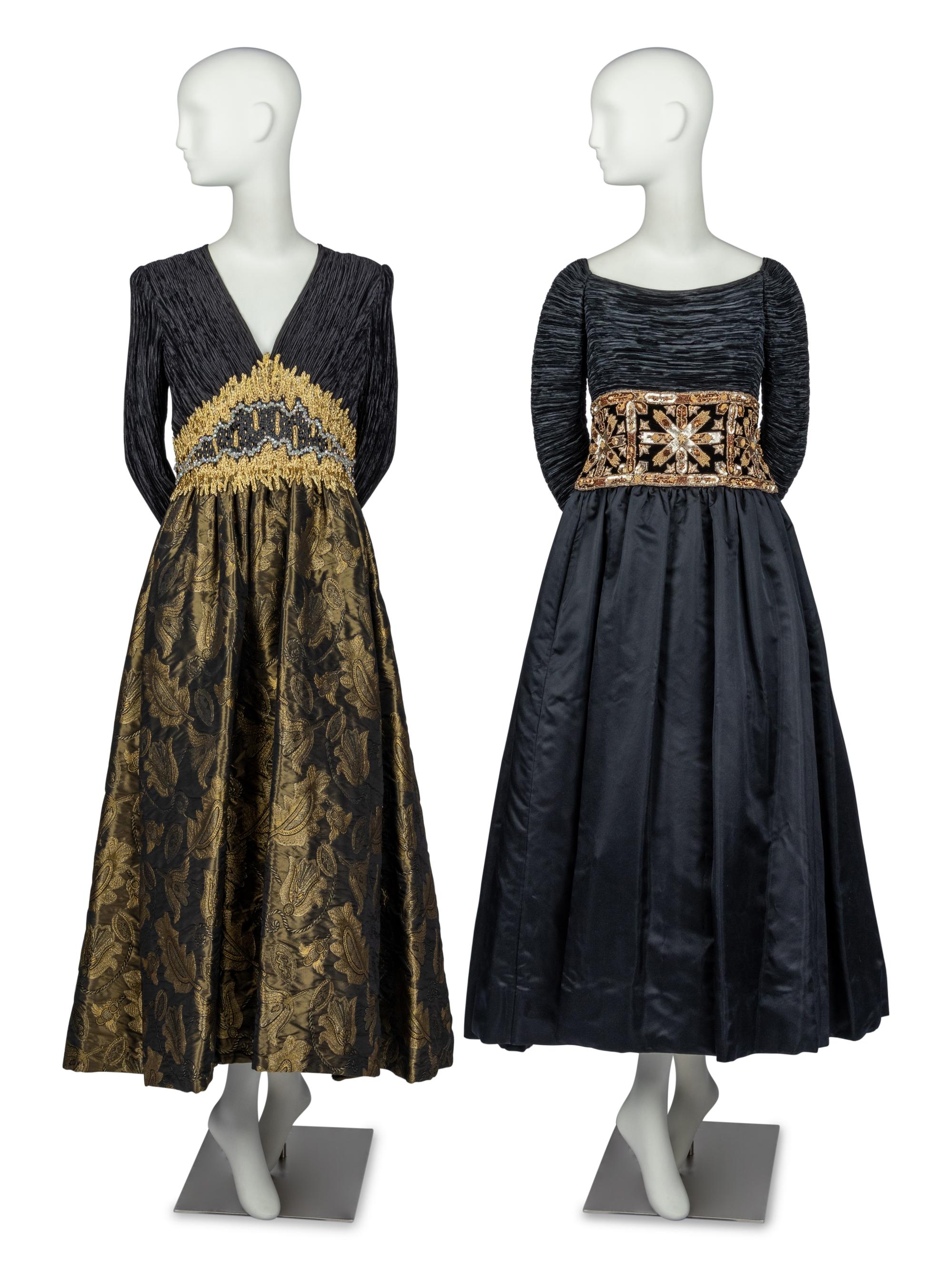 Two Mary McFadden Couture Dresses