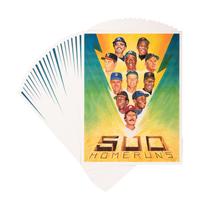 A Group of Over 20 500 Home Run Club Ron Lewis Unsigned Printer's Proof Sheets