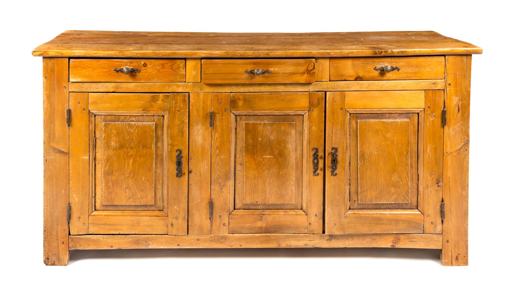 A Provincial Style Pine Server Height 35 x width 70 x depth 21 inches. — 20TH CENTURY WITH 19TH CENTURY ELEMENTS