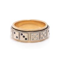 BICOLOR GOLD SPINNING DICE RING