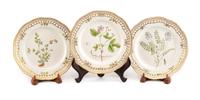 A Set of Twelve Royal Copenhagen Flora Danica Salad Plates Diameter 9 inches. — CIRCA 1979-1983