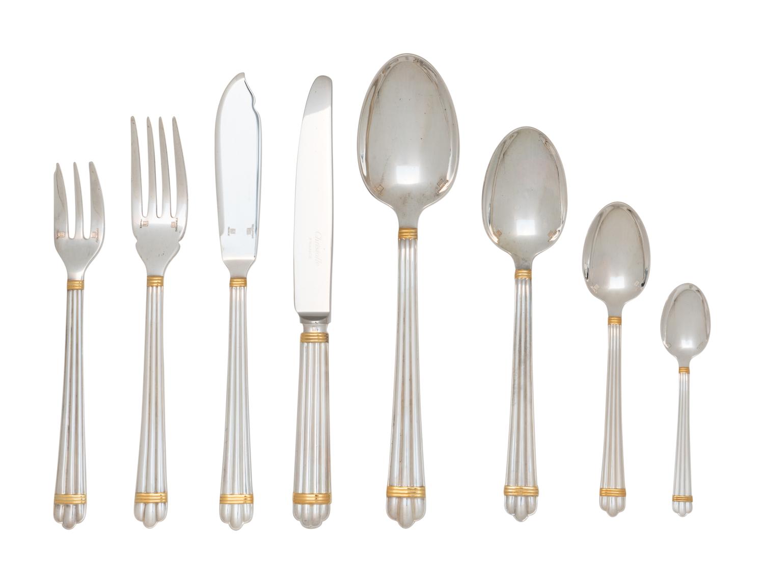 A Christofle Aria Silver-Plate Flatware Service