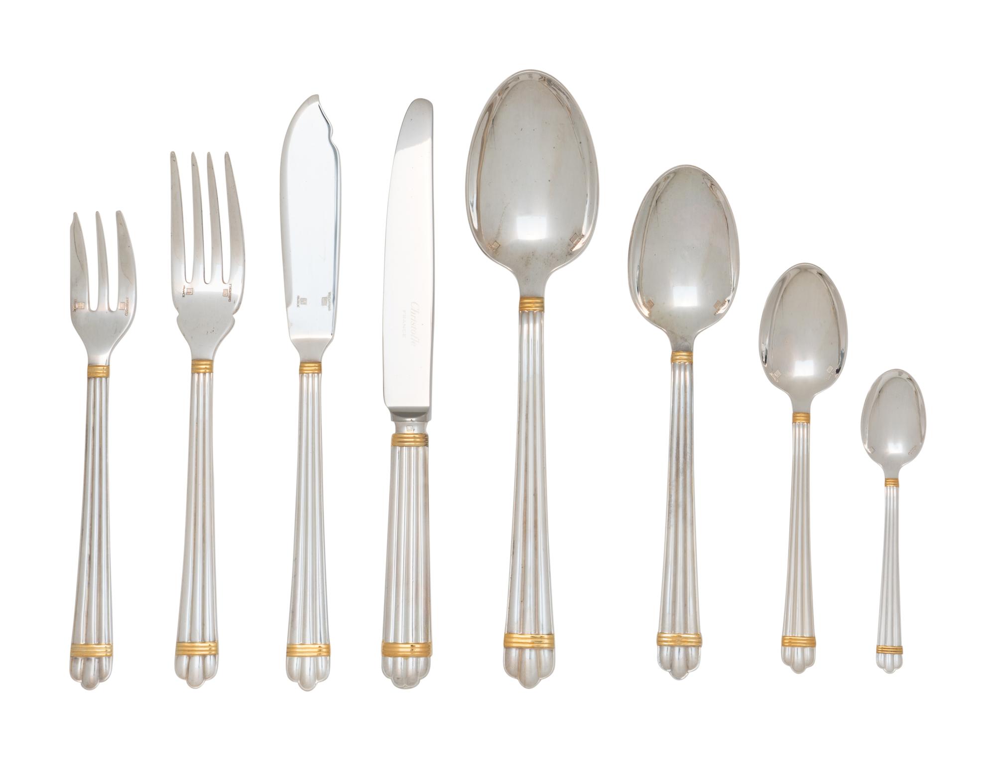 A Christofle Aria Silver-Plate Flatware Service