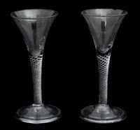 A Group of Four Colored Glass Table Articles Height of tallest 11 1/2 inches. — 19TH CENTURY