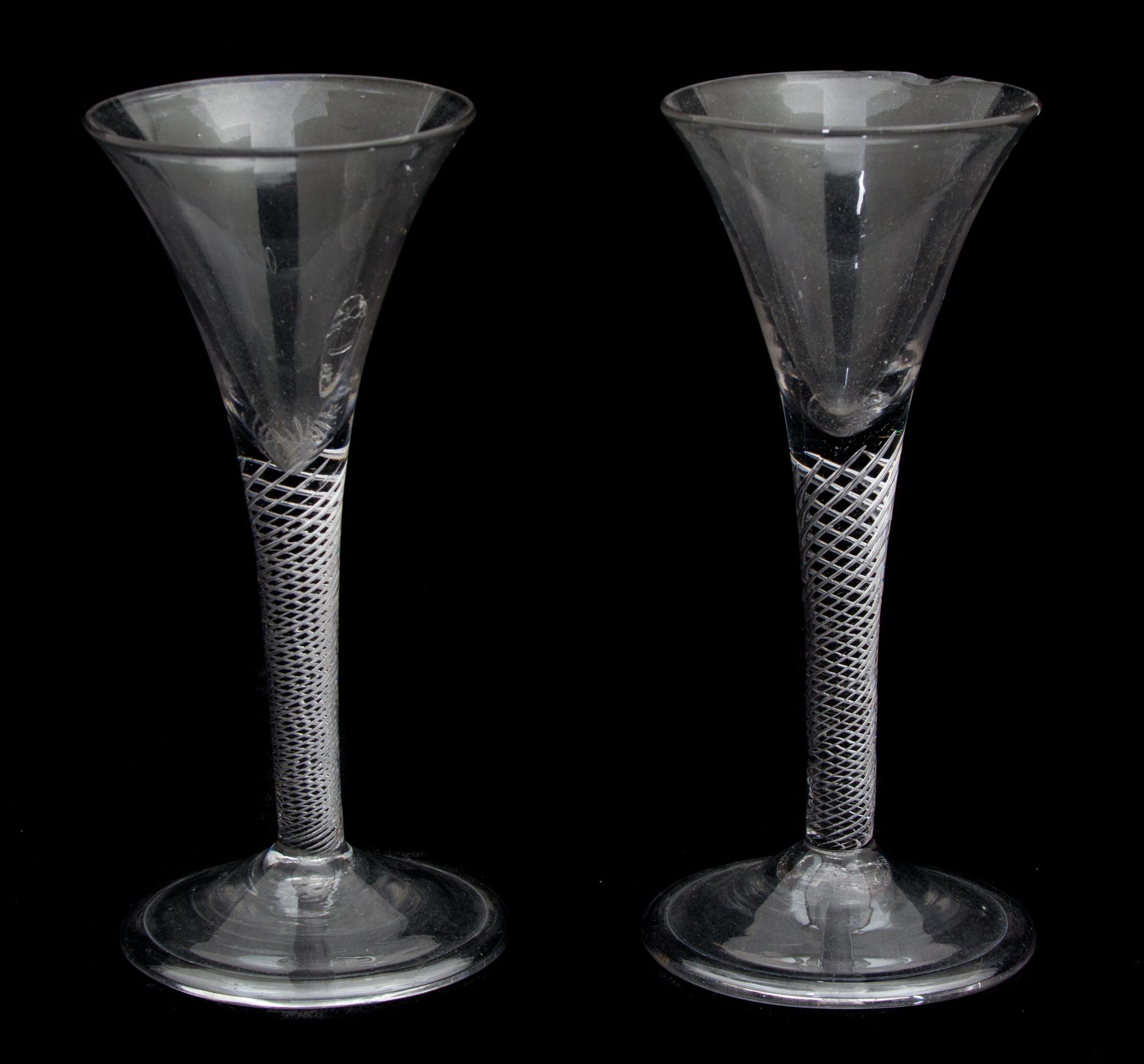 A Group of Four Colored Glass Table Articles Height of tallest 11 1/2 inches. — 19TH CENTURY