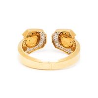 YELLOW GOLD, JADE AND DIAMOND CUFF BRACELET