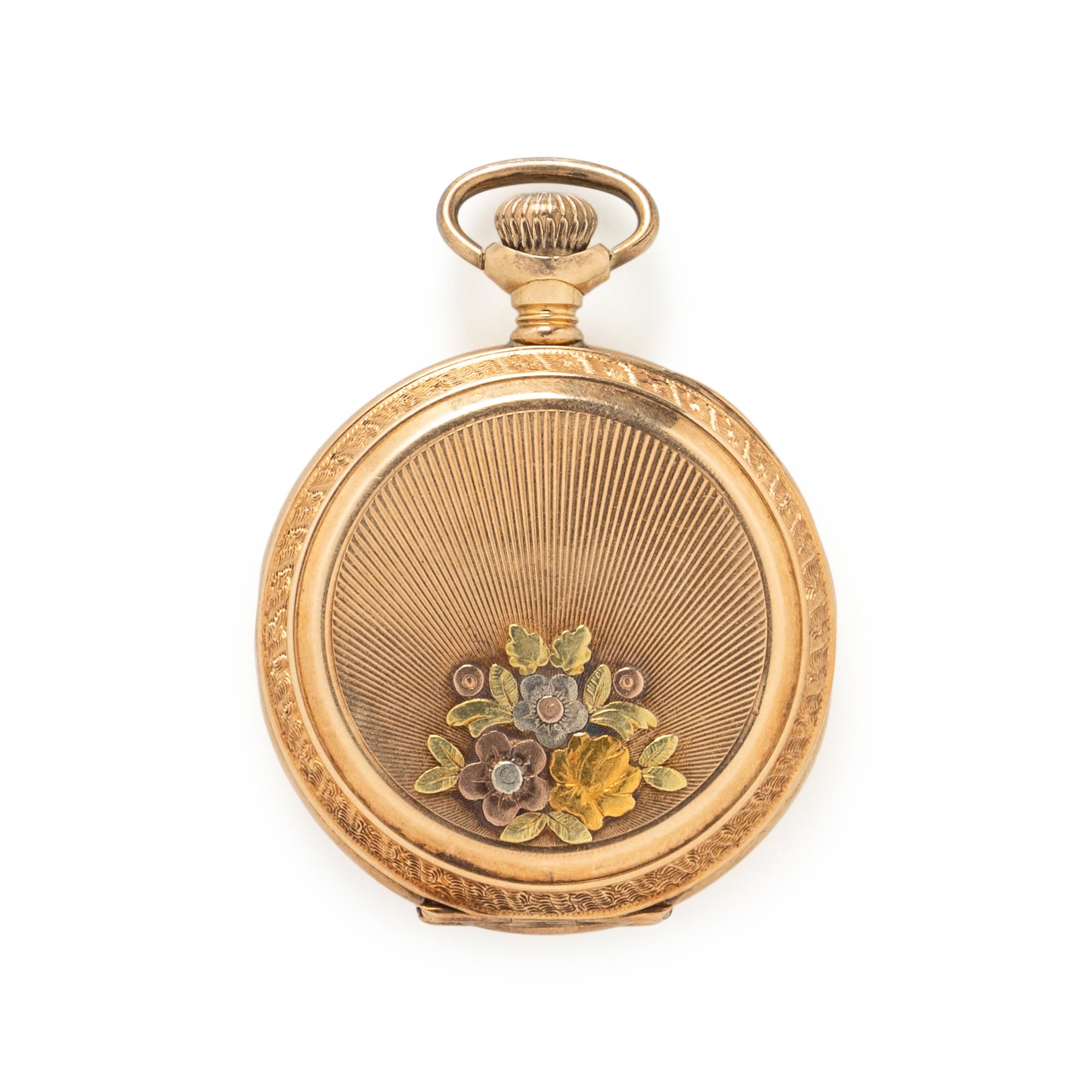 WALTHAM, 14K TRICOLOR GOLD POCKET WATCH