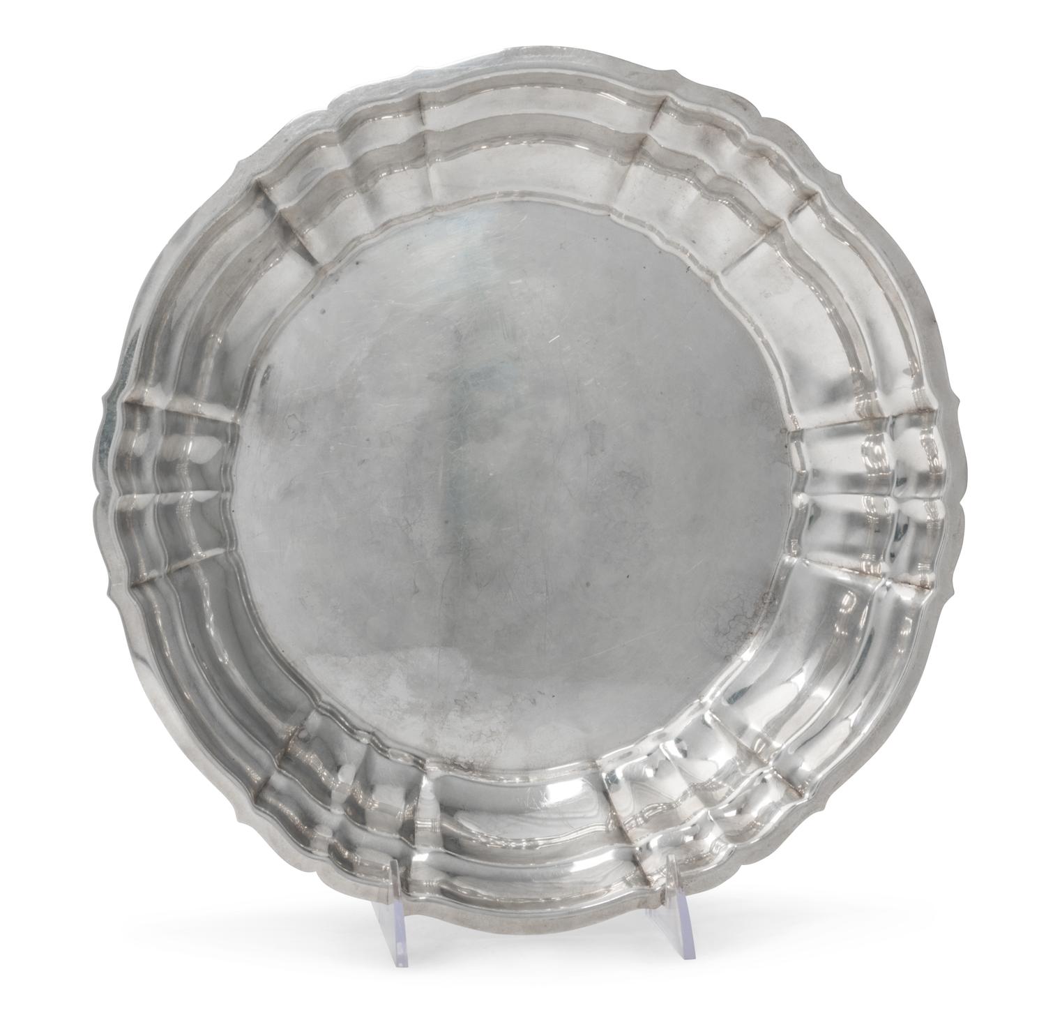 An American Silver Bowl, Gorham Mfg. Co., Providence, RI, Chippendale pattern, with a shaped circular border.