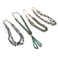 Pueblo Multi-Strand Necklaces, with Turquoise Nuggets and Heishi