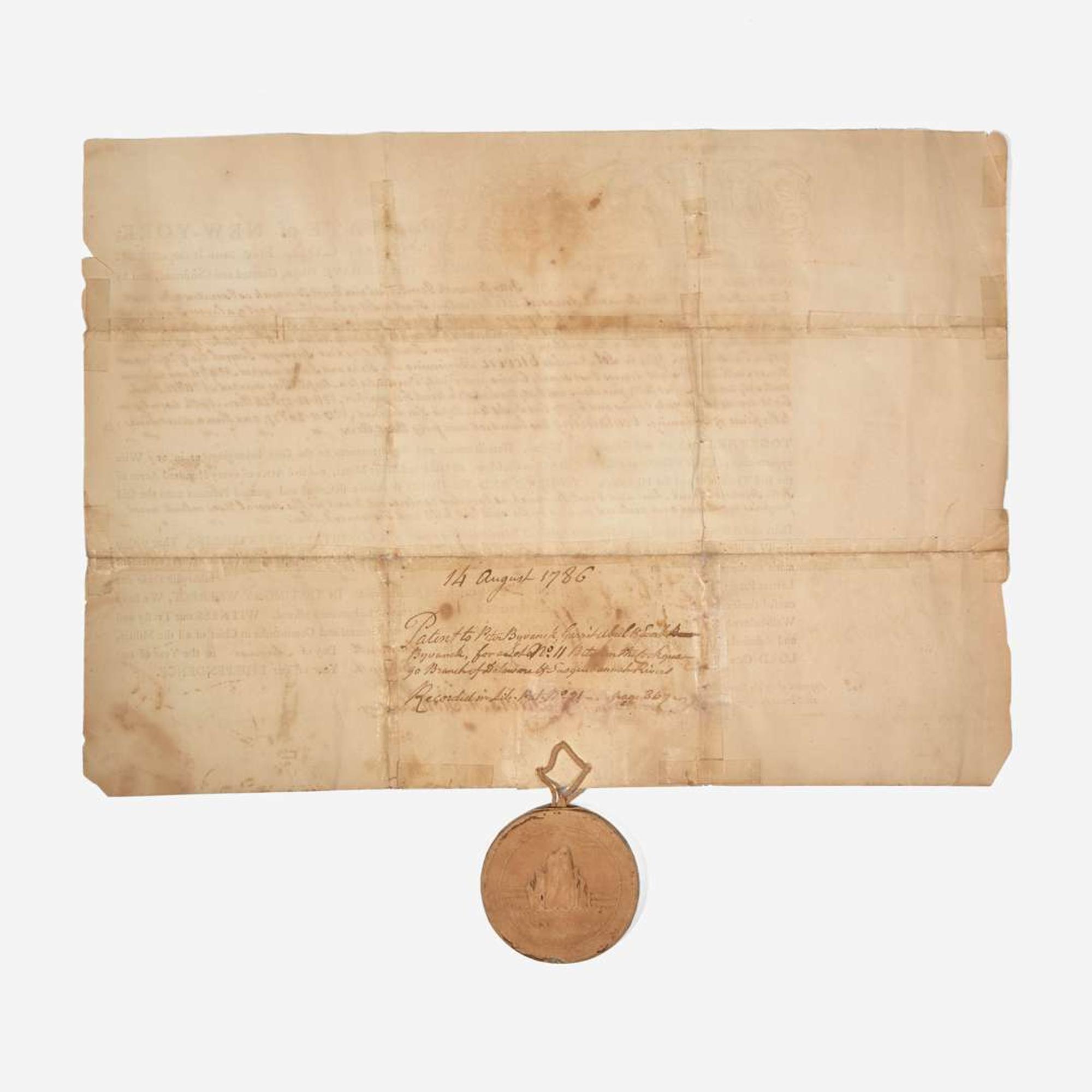 [Americana] Clinton, George Partially-Printed Document, signed