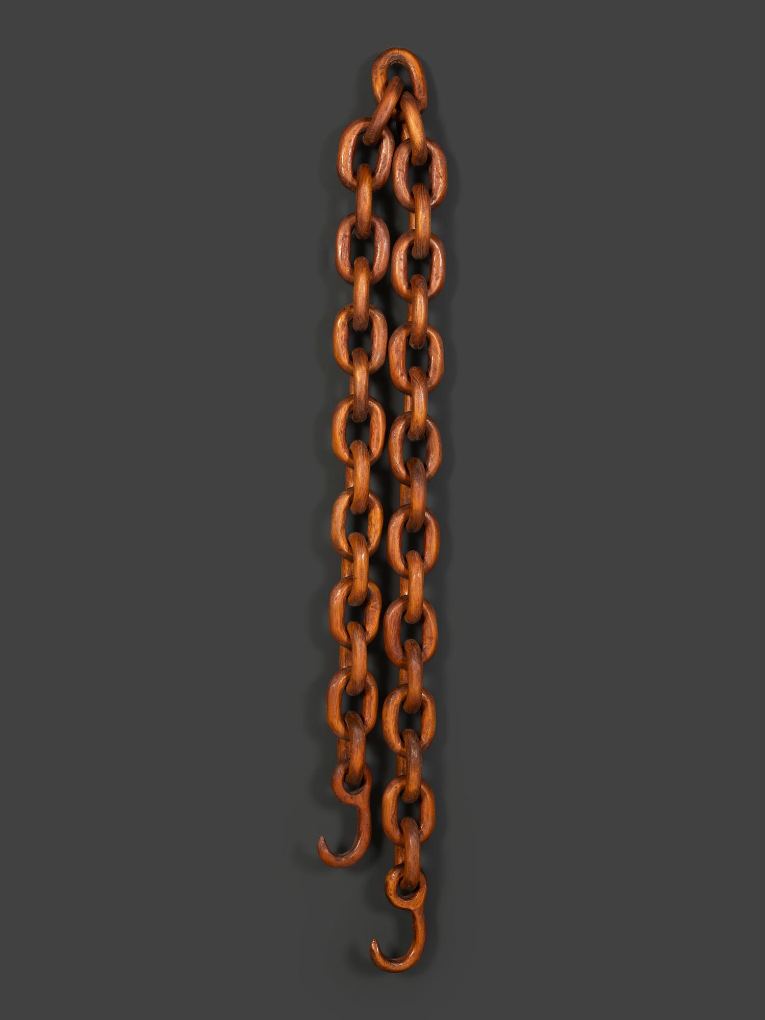 A Folk Art Carved Wood Sailor's Whimsy Chain