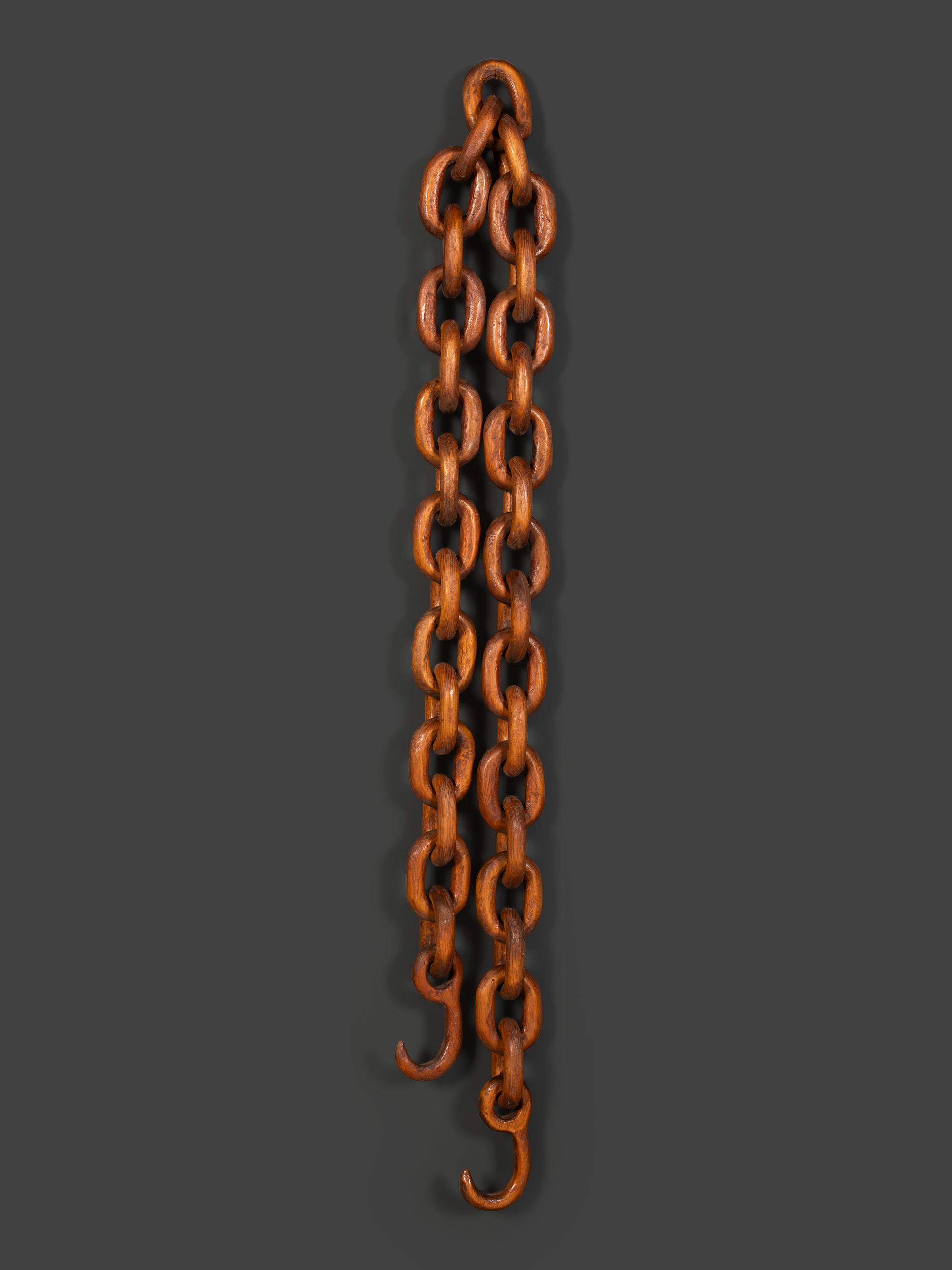 A Folk Art Carved Wood Sailor's Whimsy Chain