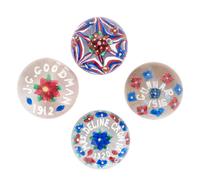 Four Union Glass Co. Commemorative Glass Paperweight