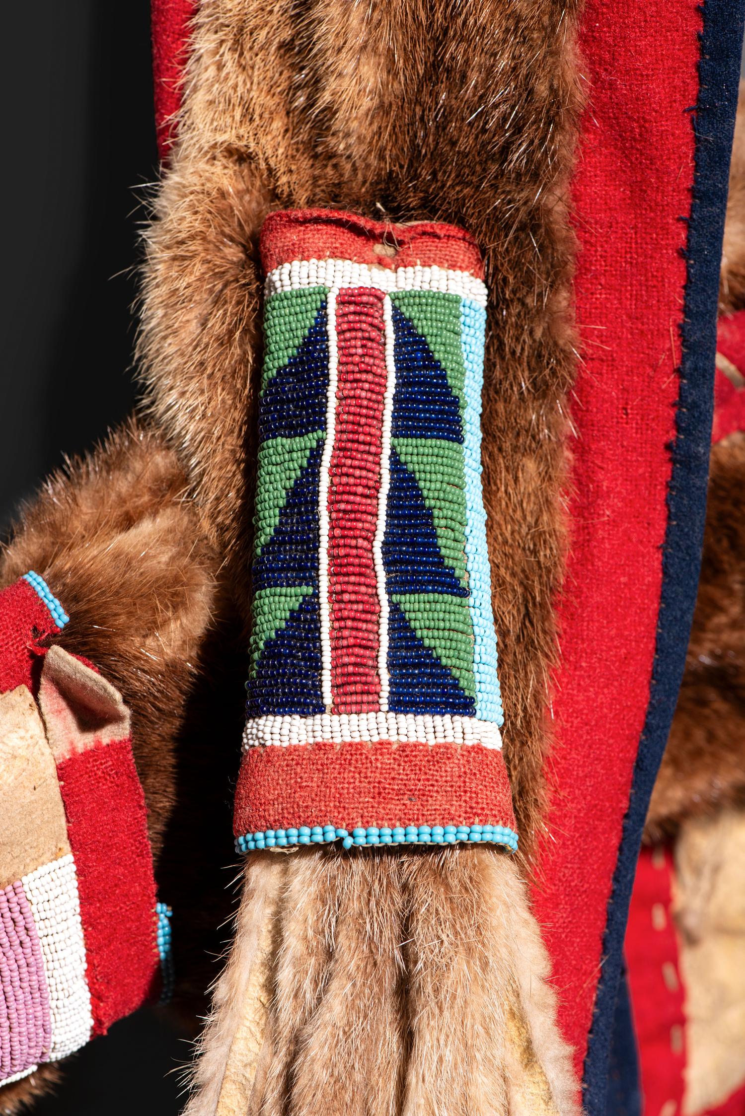 Nez Perce Beaded Otter Bowcase and Quiver, with Bow