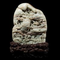 A Large Chinese White Jade Boulder, 20th Century 近代 青玉巨型山子