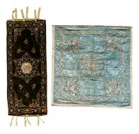 Two Metallic Thread Embroidered Panels