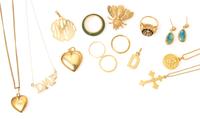 A Collection of Yellow Gold Jewelry, 34.60 dwts.
