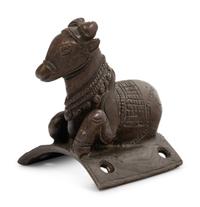 A Small Indian Bronze Figure of a Recumbent Bull