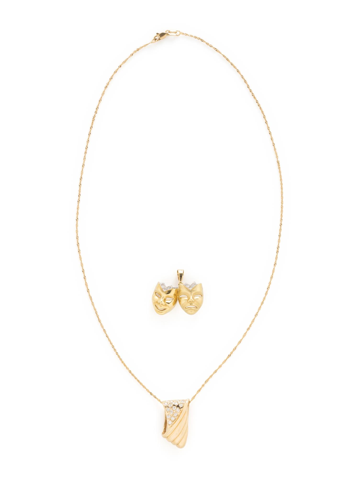 COLLECTION OF YELLOW GOLD AND DIAMOND JEWELRY