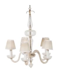 A Murano Glass Five-Light Chandelier