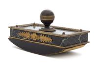 An Empire Style Gilt Bronze Mounted Marble Rocker Blotter Width 7 5/8 inches. — LATE 19TH CENTURY